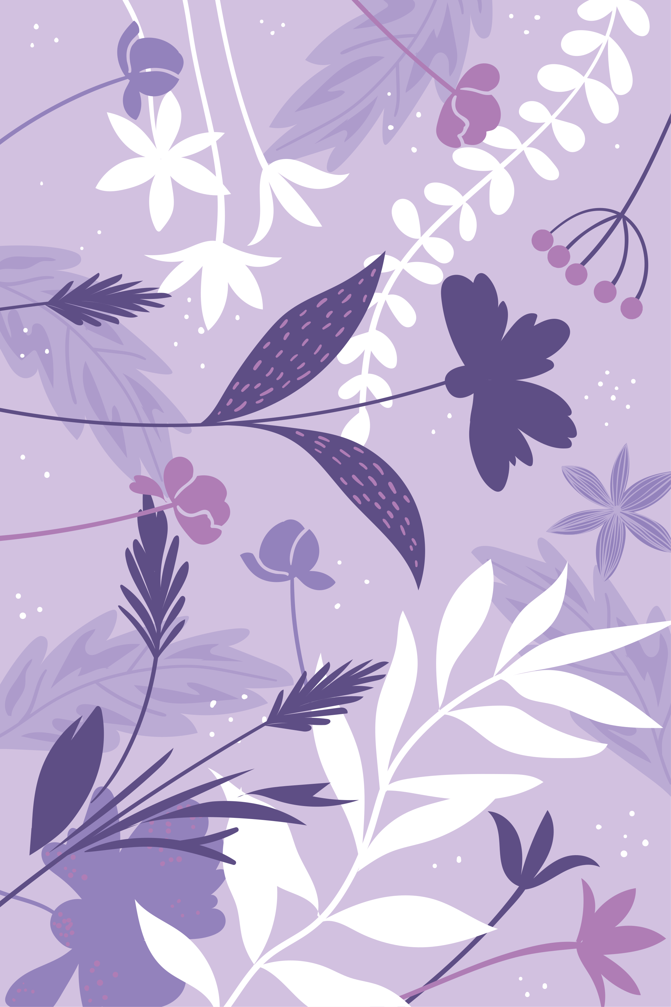 Purple flowers plant poster - TenStickers