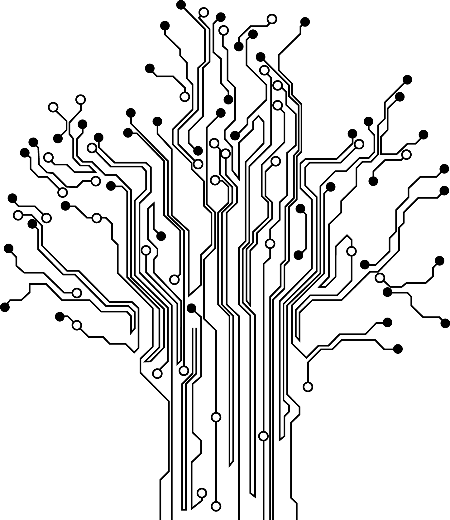 Tree poster decorative circuit tree - TenStickers