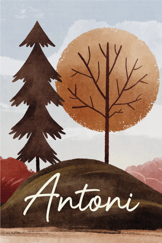 Tree poster scandinavian birch trees artwork - TenStickers