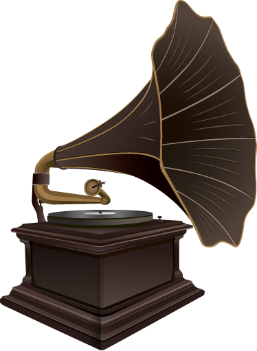 Music poster vintage gramophone wall art - TenStickers