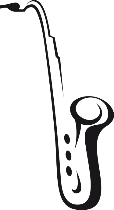 Music poster saxophone drawing adhesive decor - TenStickers