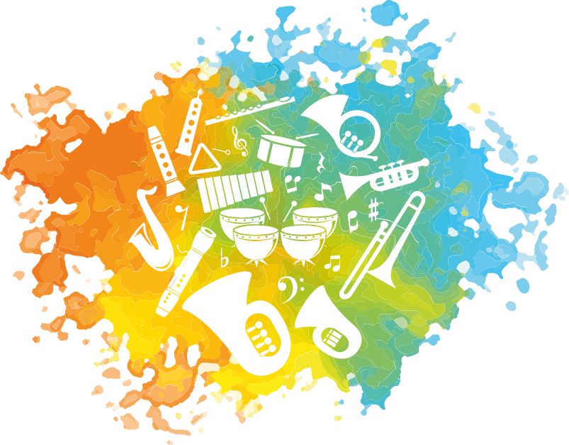Music poster silhouette of musical instruments - TenStickers