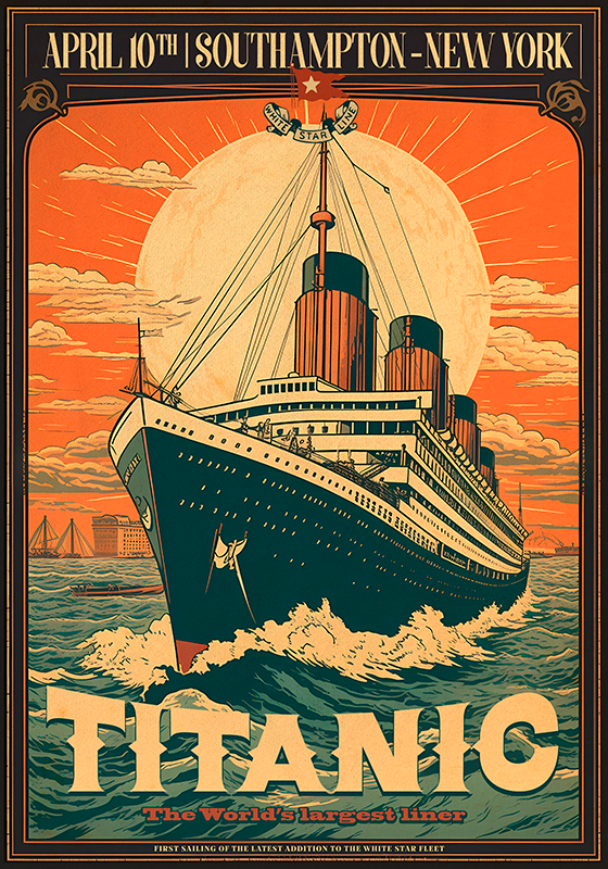 Vintage poster titanic's maiden voyage art print - TenStickers