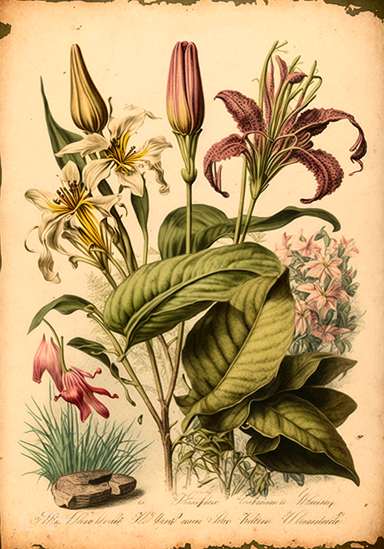 Vintage poster botanical art print - TenStickers