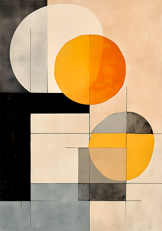 Abstract poster with geometric shapes design - TenStickers