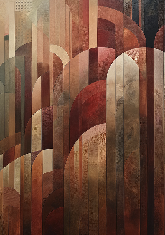 Abstract poster in red shapes - TenStickers
