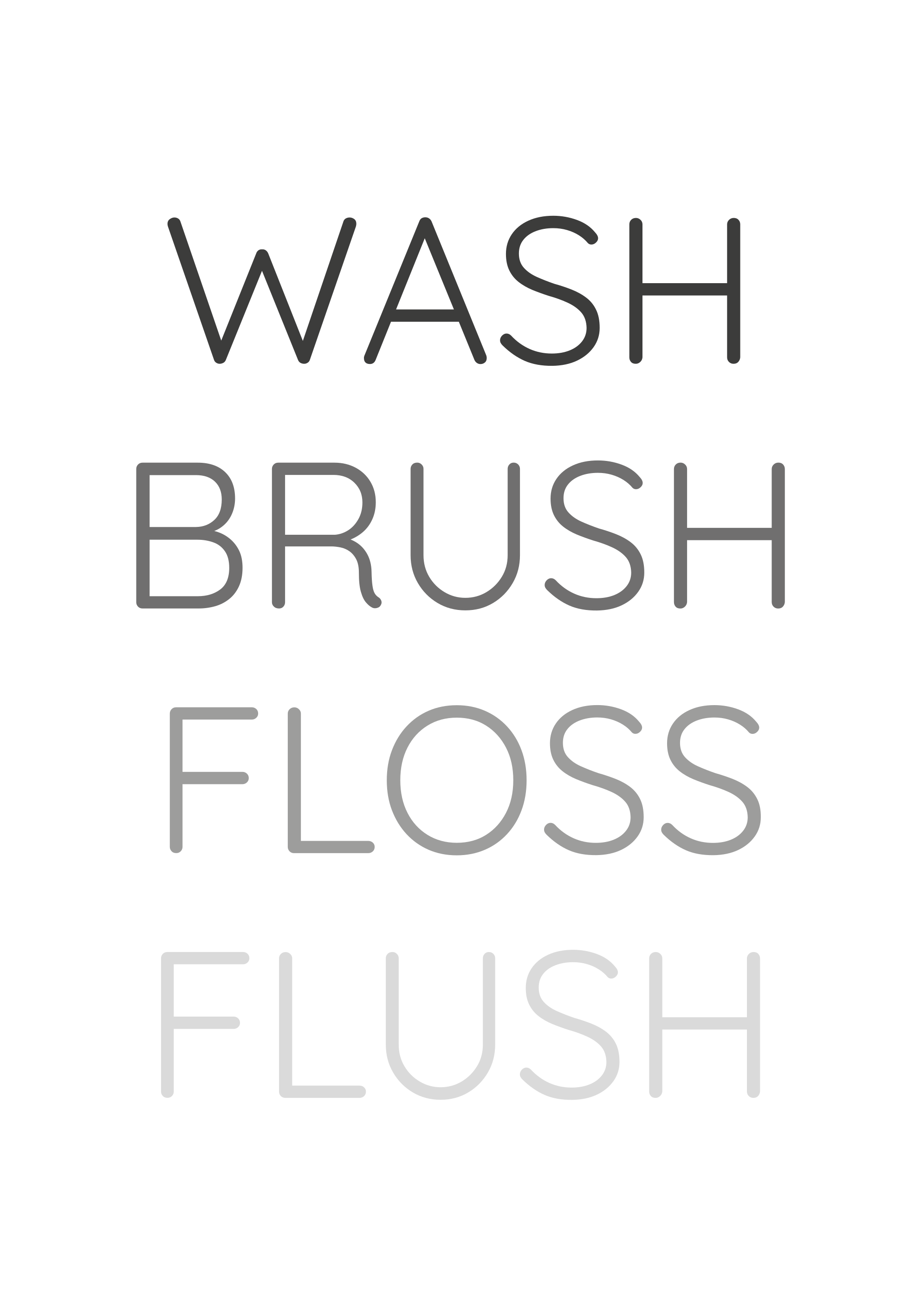 Quote poster clean brush floss rinse - TenStickers