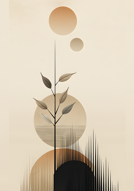 Plant poster abstract bohemian foliage - TenStickers