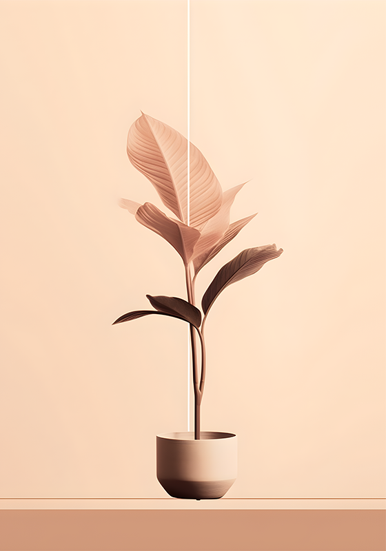 Plant poster vertical beige plant design - TenStickers