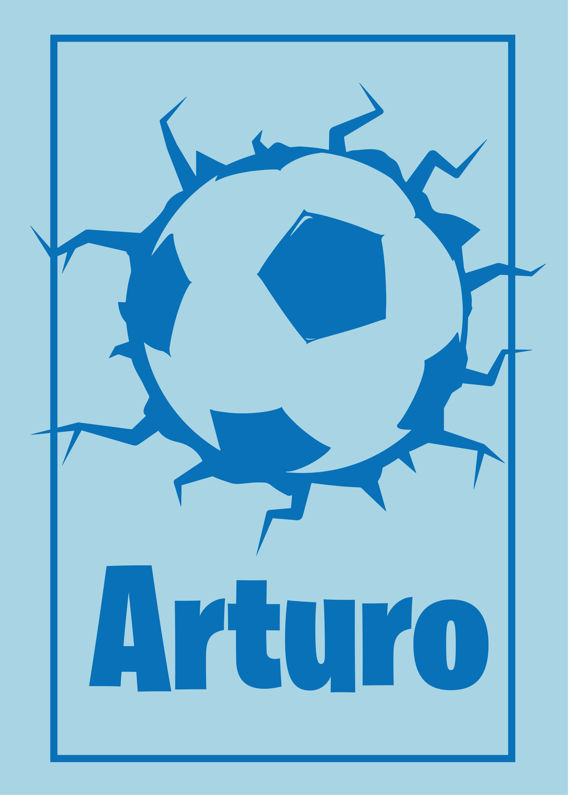 Football poster wall-breaking design - TenStickers