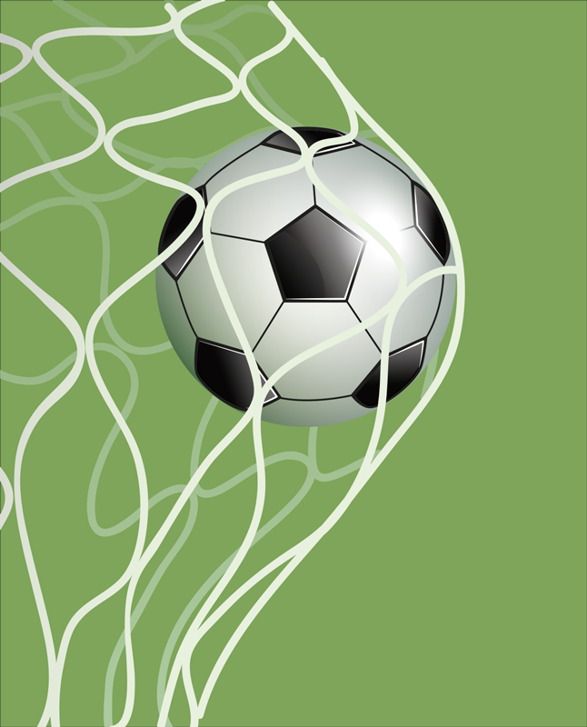 Football poster with ball in goal - TenStickers