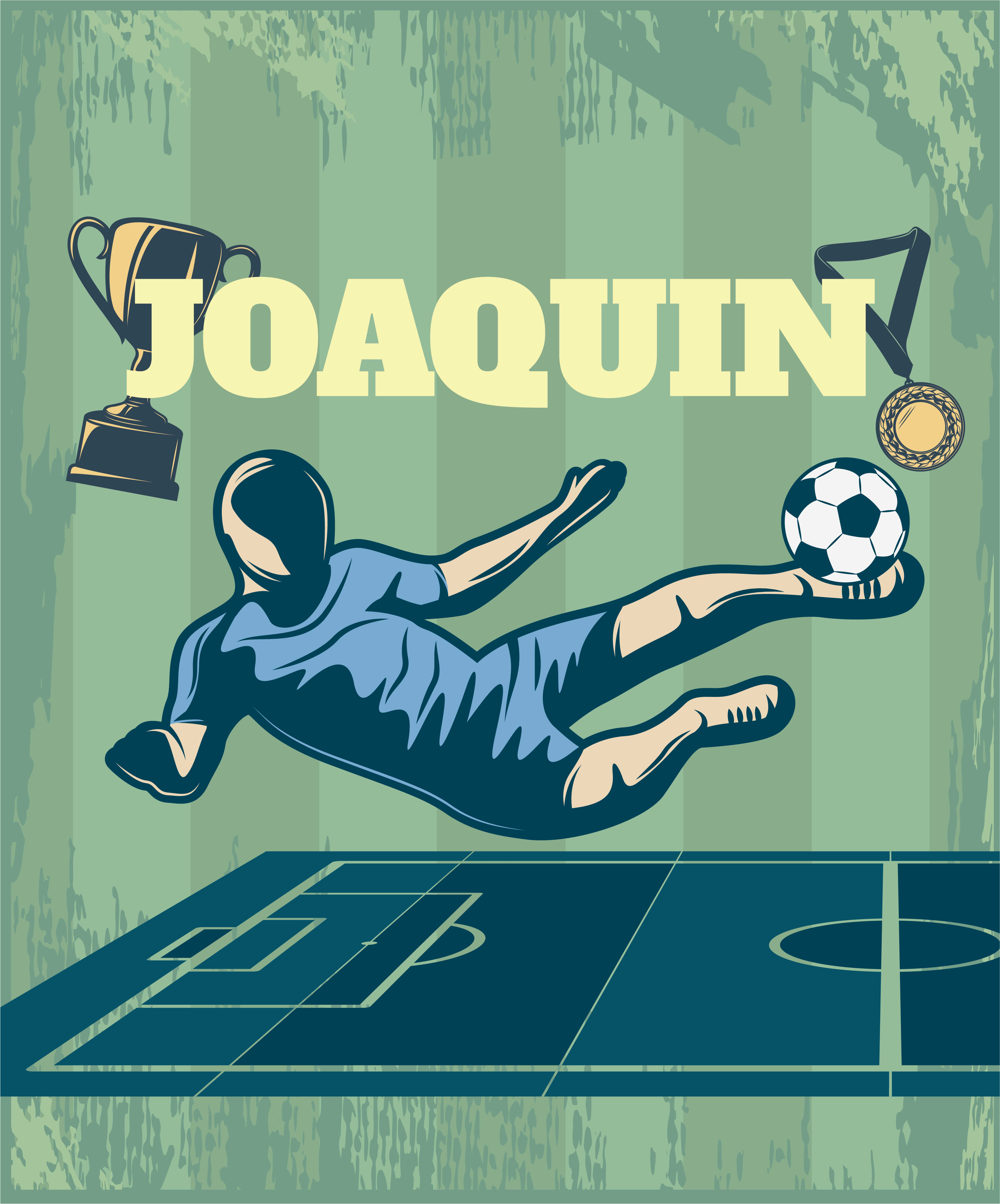 Football poster with personalized name - TenStickers