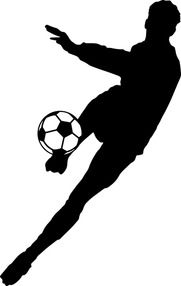 Football poster soccer player kicking ball vinyl silhouette - TenStickers