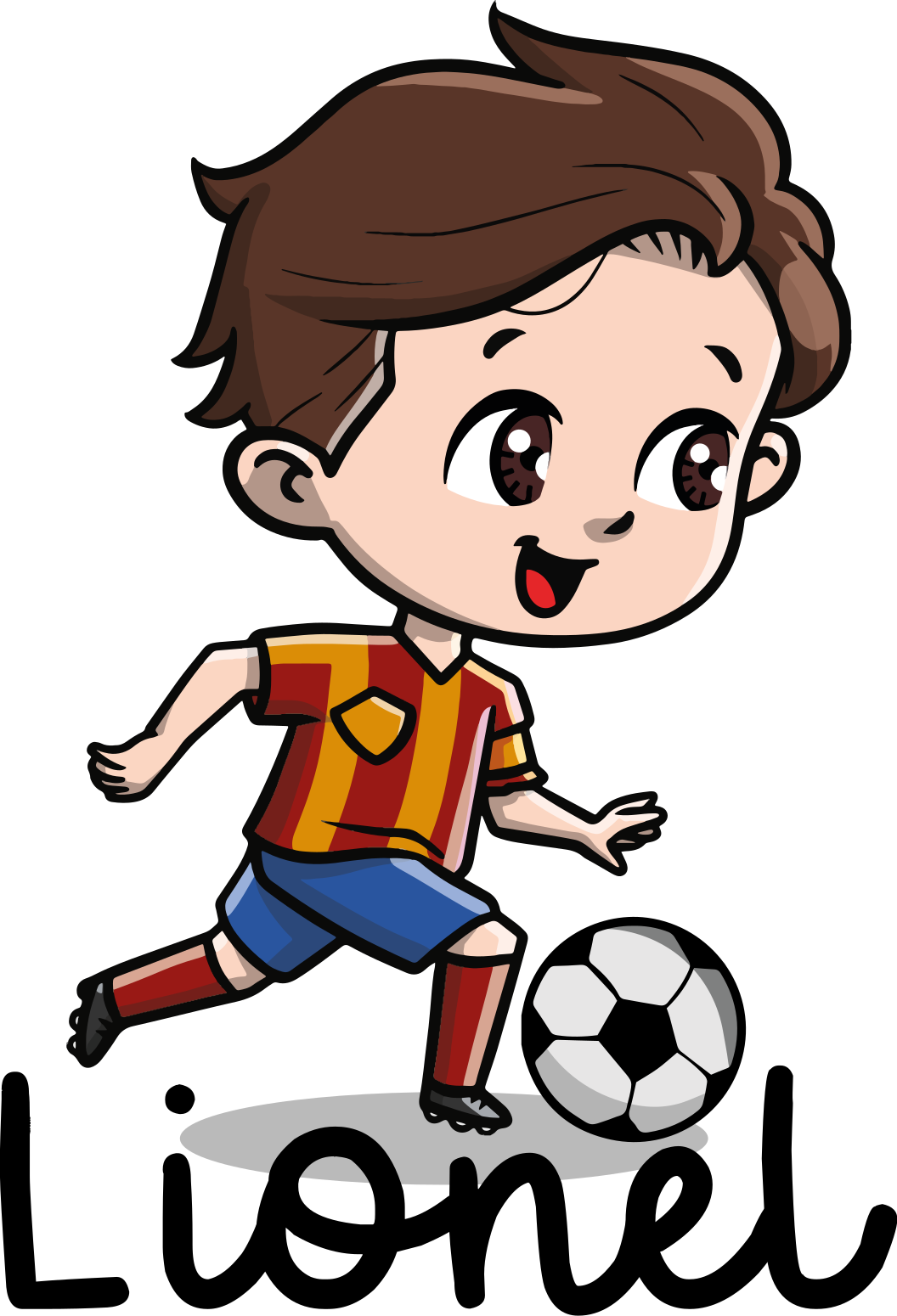 Football poster of kid player with name - TenStickers