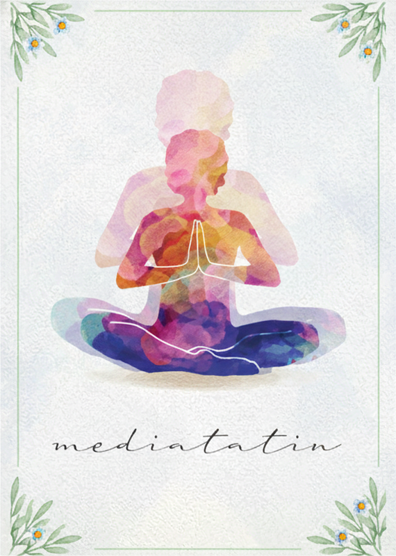 Zen poster meditation silhouette - TenStickers