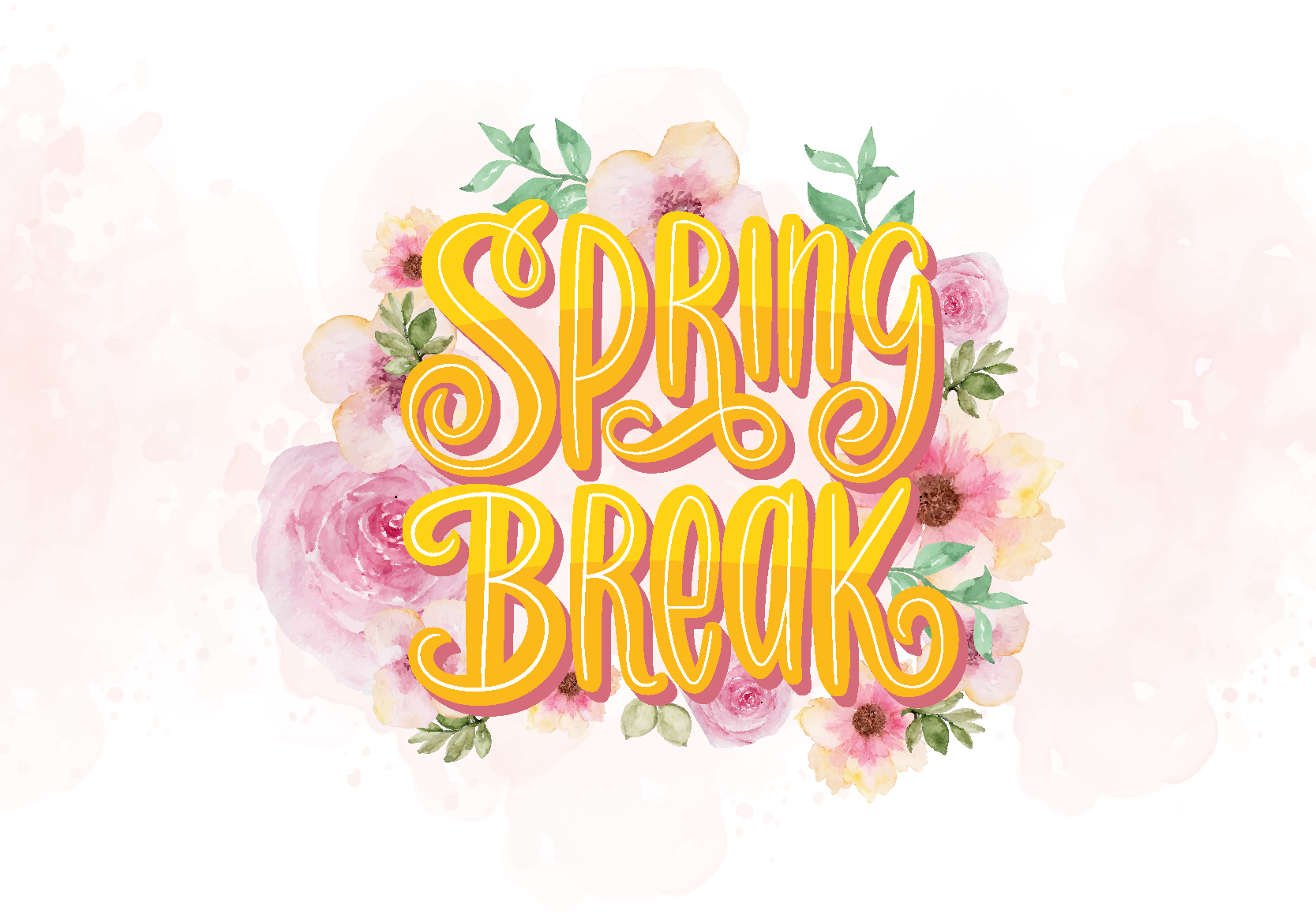 spring break flower poster - TenStickers
