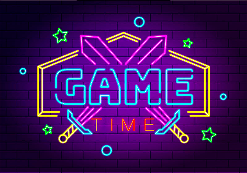 Neon effect video game poster - TenStickers