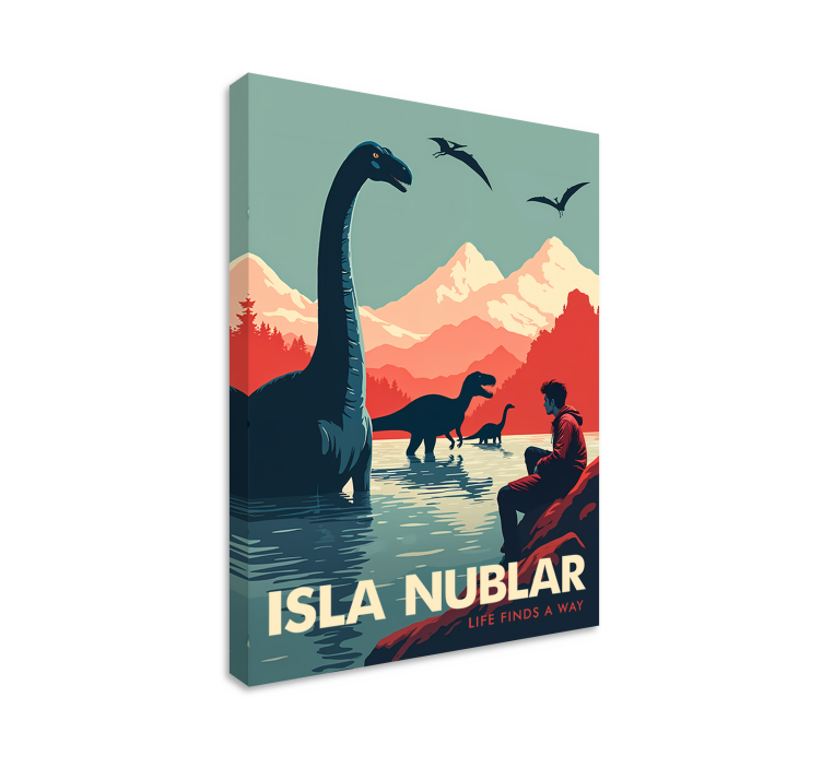 Isla Nublar dinosaur canvas wall art - TenStickers