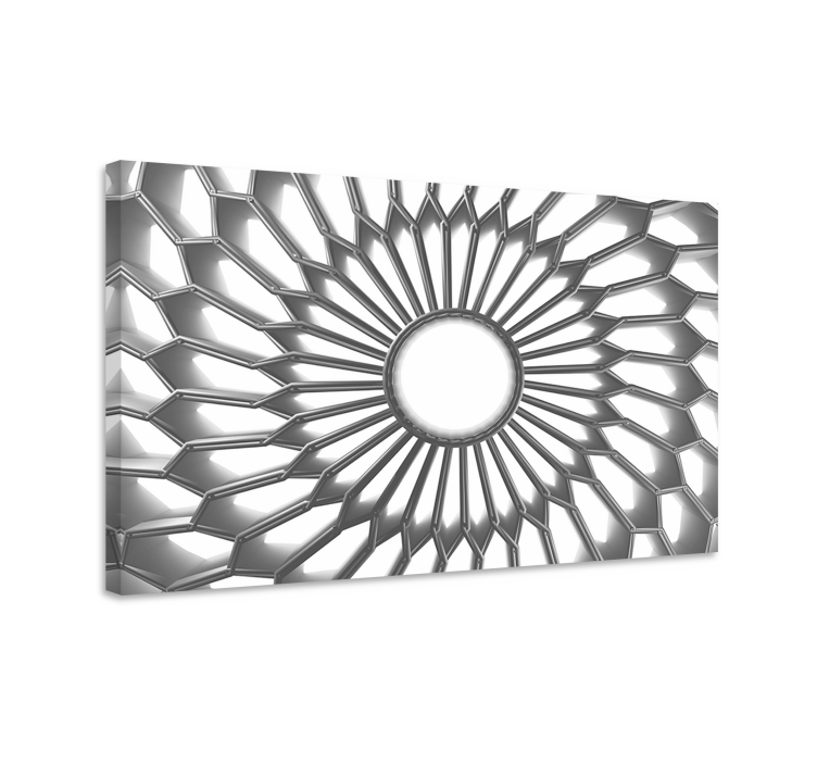 Mandala white diamond 3D modern canvas wall art - TenStickers