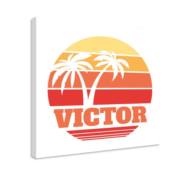 Sunset Palms Personalization customized canvas print - TenStickers