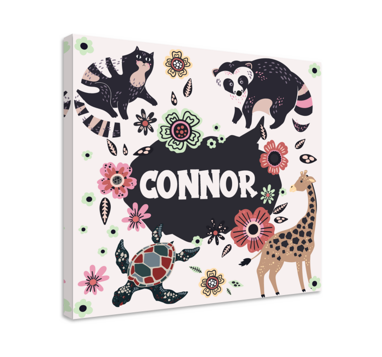 Personalised Nature Collage childrens wall art canvas - TenStickers
