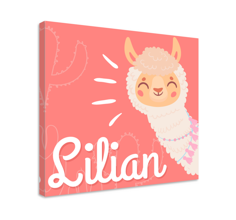 Personalised Llama cocktail canvas - TenStickers