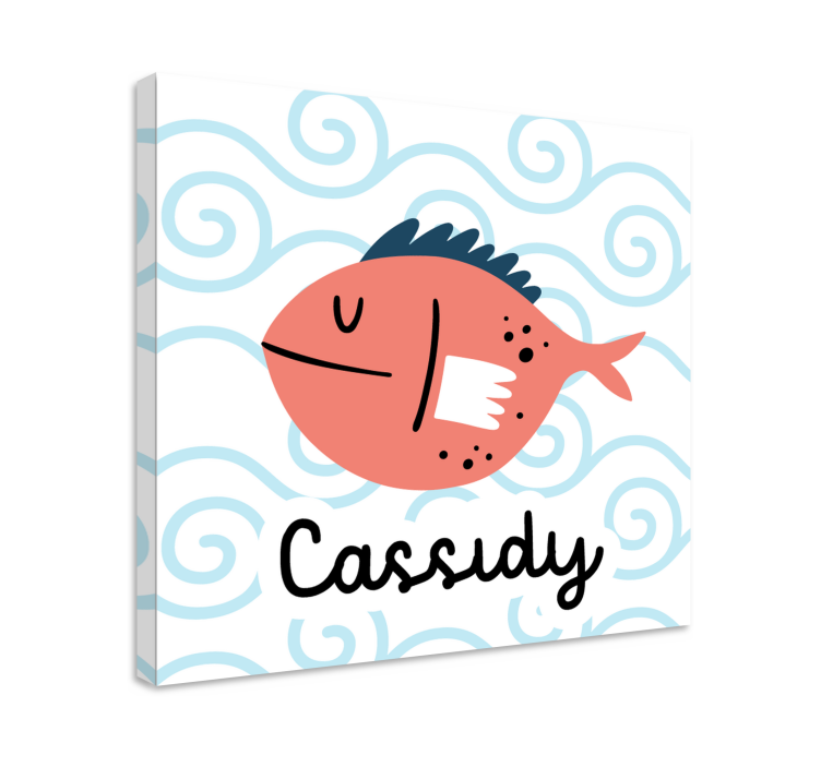 smiling fish with name personalised canvas - TenStickers