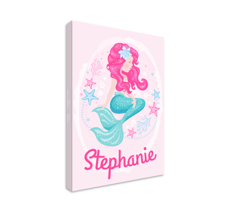 Custom Mermaid childrens wall art canvas - TenStickers