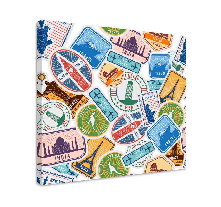 Global Landmarks Collage cityscape wall art - TenStickers