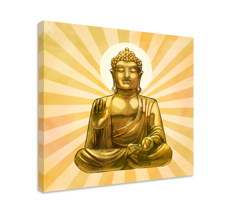 Golden buddha Canvas wall art - TenStickers