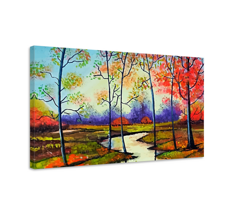 Landscape canvas autumn river view - TenStickers