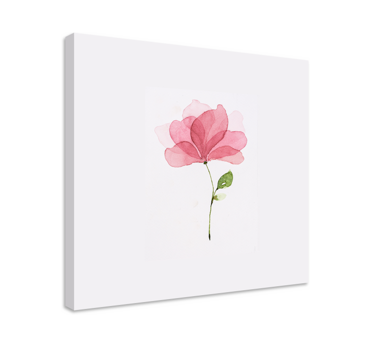 Watercolour Pink Flower canvas prints - TenStickers