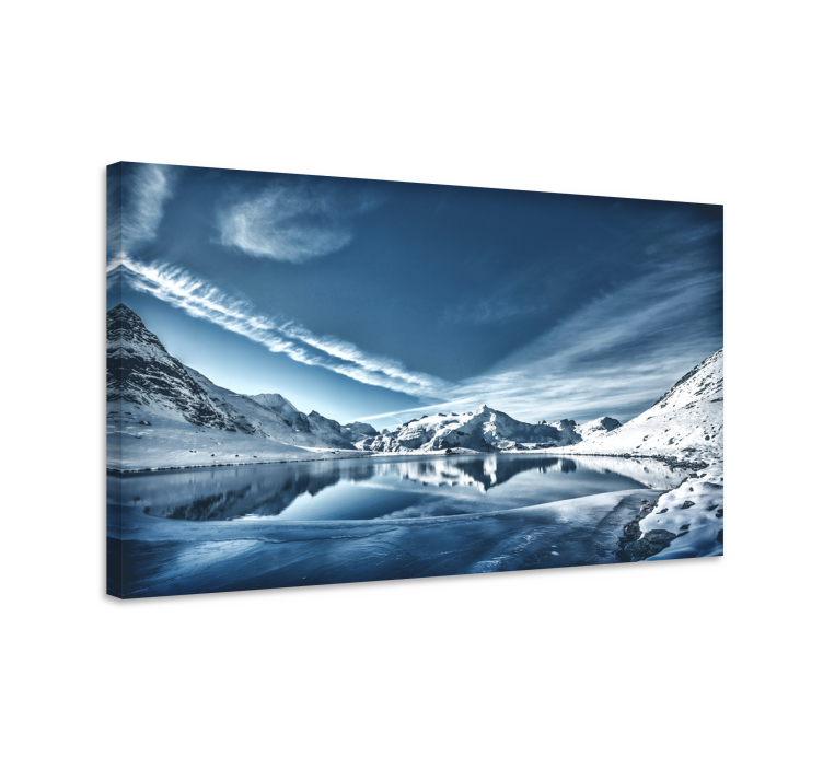 Landscape canvas mountain reflection art print - TenStickers