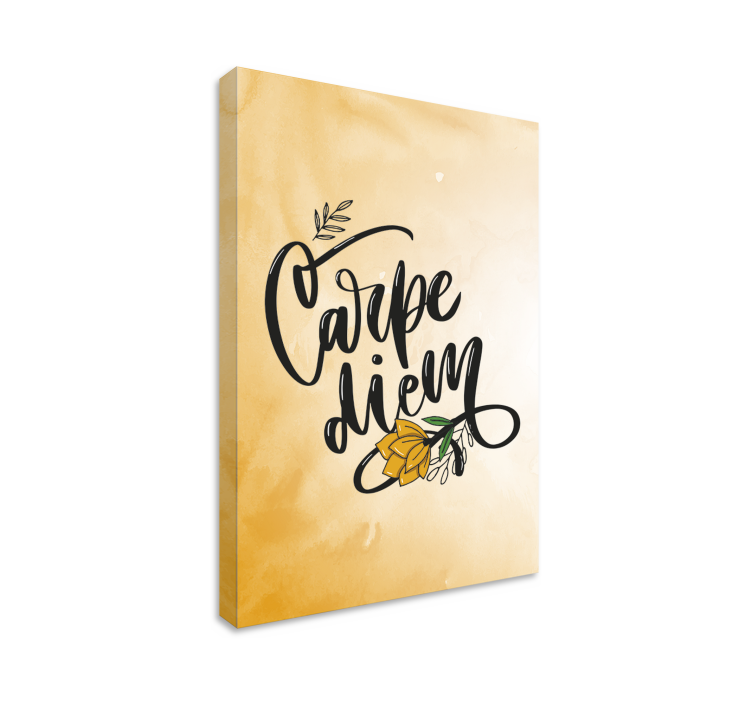 Quote canvas seize the day floral - TenStickers