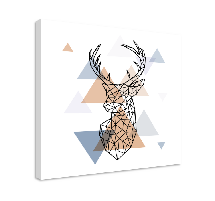 Stag canvas angular stag head art print - TenStickers