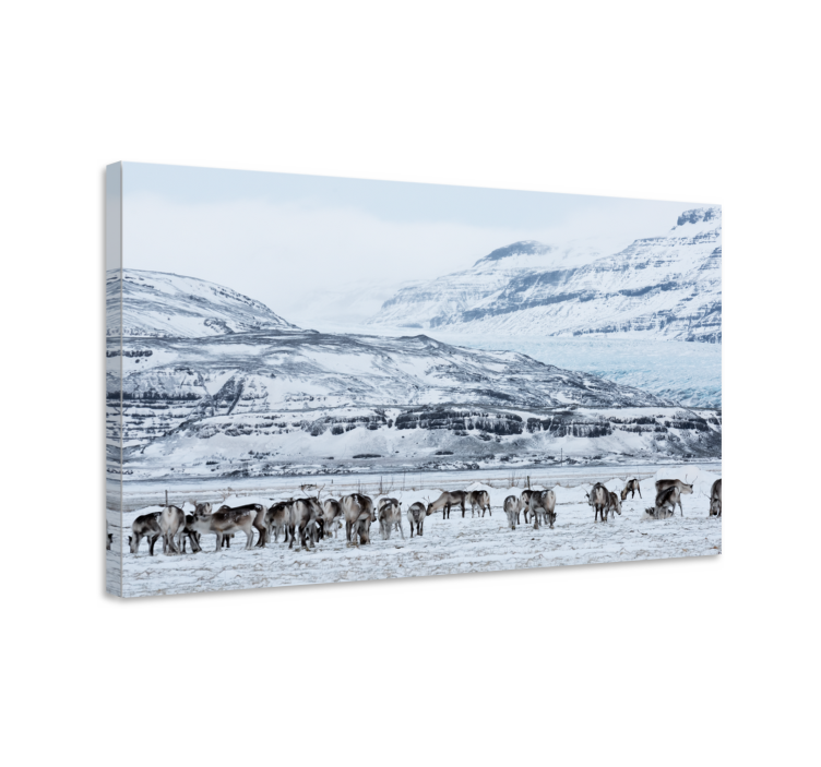 Dinosaur canvas wall art reindeer herding - TenStickers