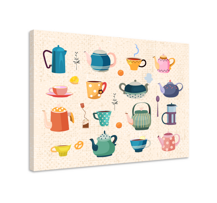 Vintage kitchen tea retro canvas art - TenStickers