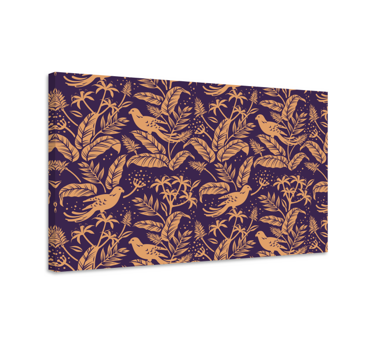 Flowers canvas elegant bird design - TenStickers