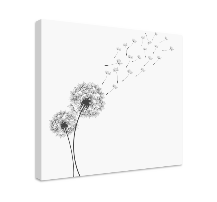 Flowers canvas dandelion seeds in the breeze - TenStickers