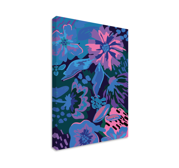 Flowers canvas floral abstract design - TenStickers