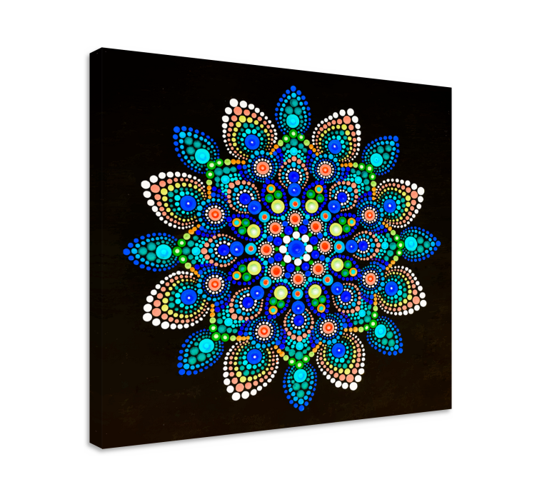 Mandala colourful dots mandala canvas wall art - TenStickers