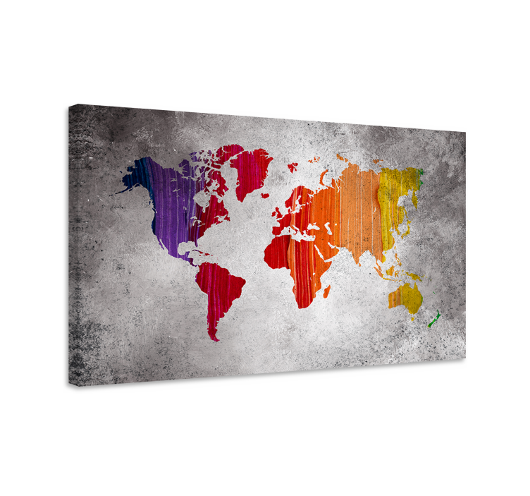Mapamundi colores world map canvas - TenStickers
