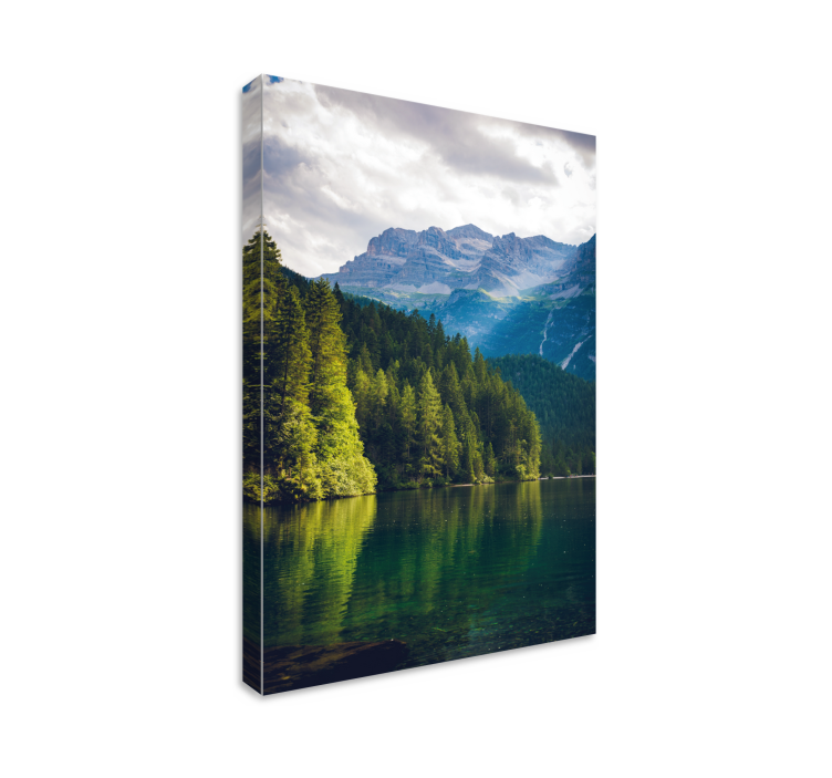 Landscape canvas mountain reflection serenity - TenStickers