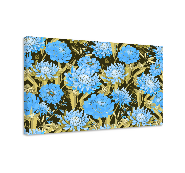 Flowers canvas blue floral arrangement - TenStickers