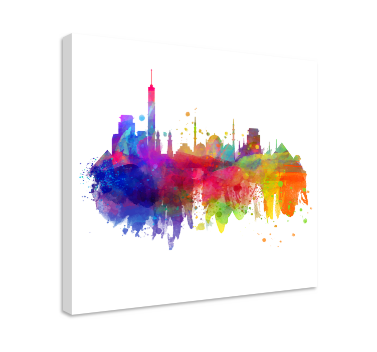 Artistic skyscrapers city canvas prints - TenStickers