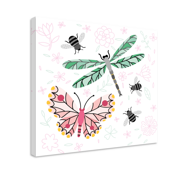 Lullaby, butterfly and flies dragonfly canvas - TenStickers