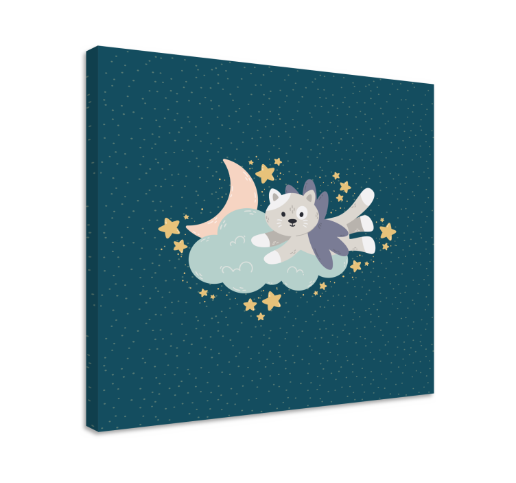 Cat wall art flying cat dream - TenStickers