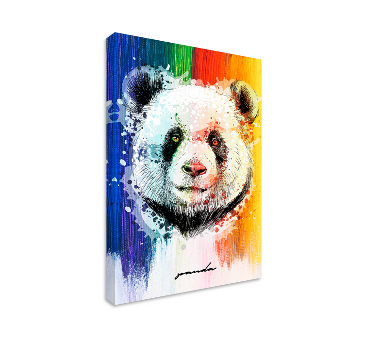 Animal canvas wall art colorful panda portrait - TenStickers