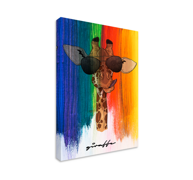 Horse wall art giraffe with sunglasses - TenStickers