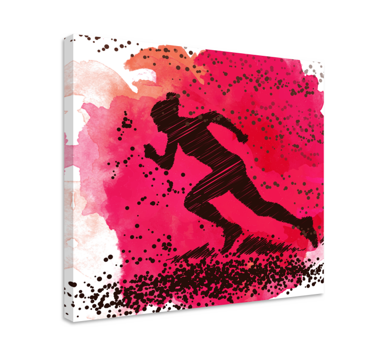 Sports canvas art dynamic runner silhouette - TenStickers